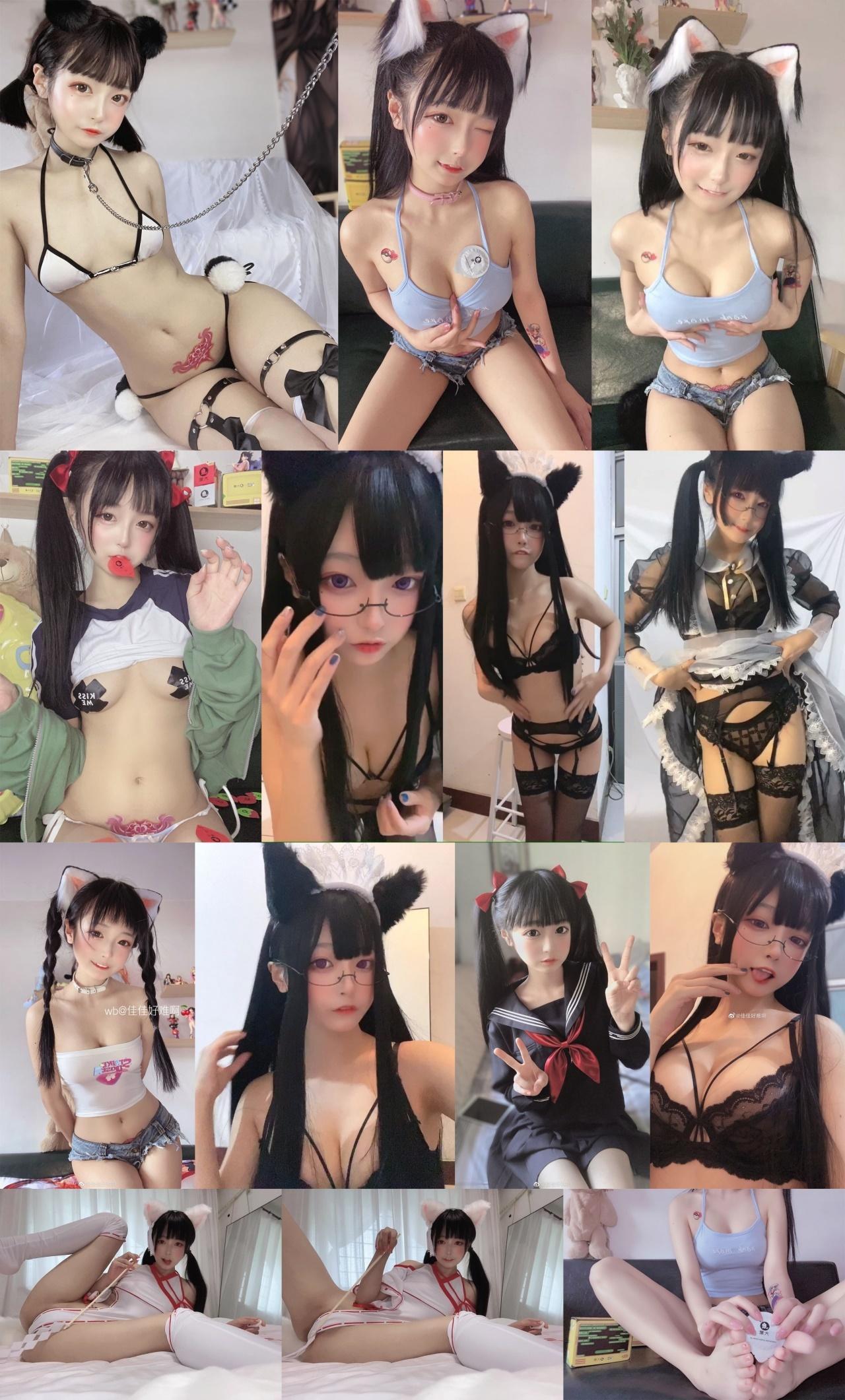 网红小美女-佳佳好难啊 可爱萝莉风41套图包+私拍小视频合集资源[2.77G]