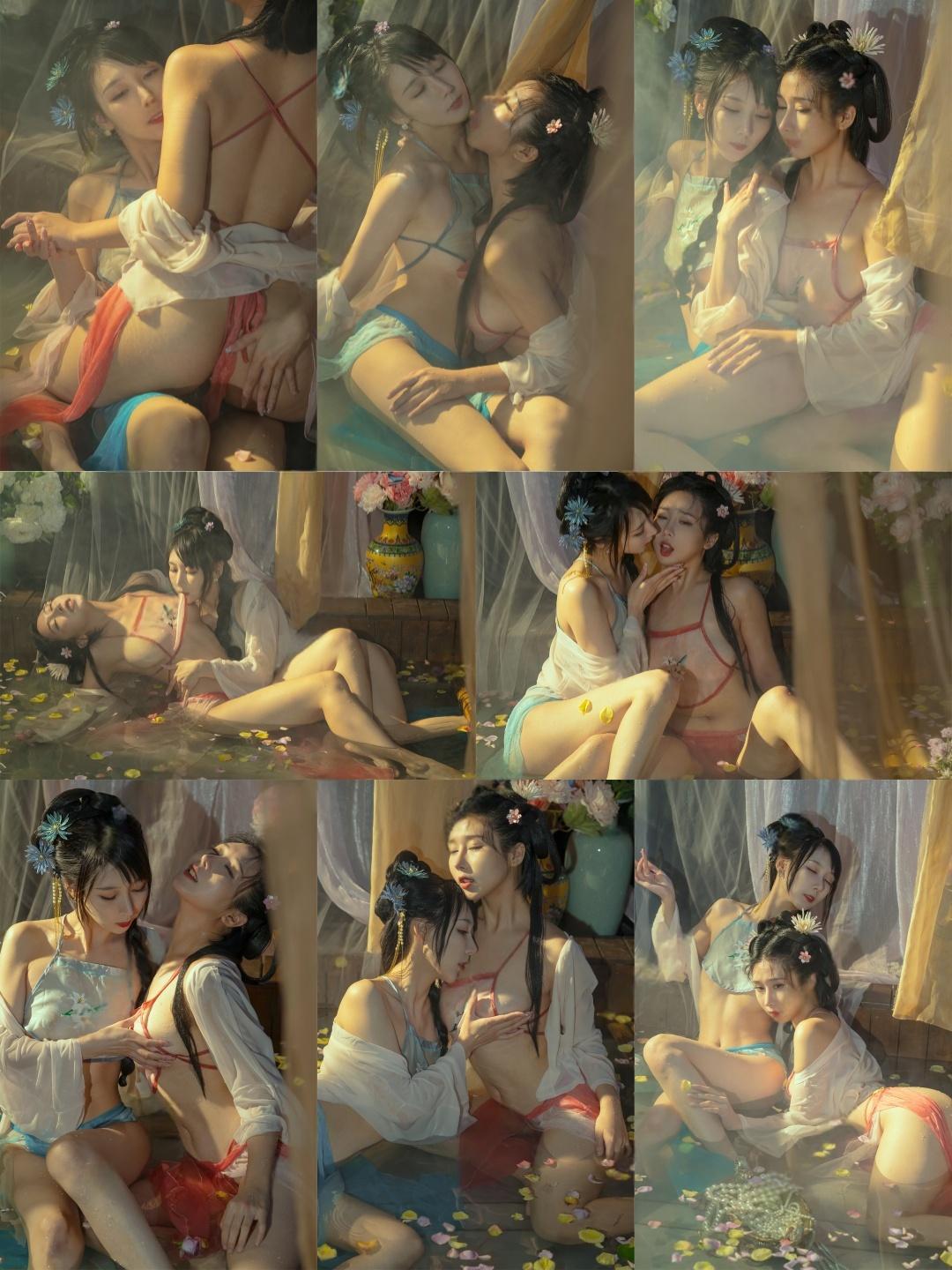 云溪溪&奶桃 双模网红少女古装浴池嬉戏微妙意境迷人又窒息 资源[42P+1V-1.38G]